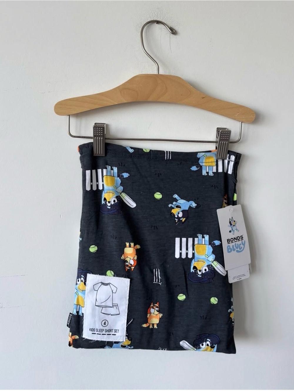 Bonds Navy Blue Kids Sleep Shorts with Bluey Cricket Print